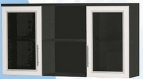Антресоль большая с двумя стеклодверями ДЛЯ ГОСТИНОЙ АБС-2 Венге/Дуб выбеленный в Якутске - yakutsk.katalogmebeli.com | фото