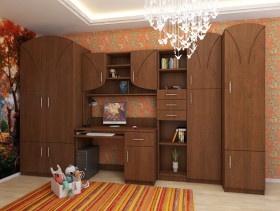 Буратино Детская Комплект мебели (Орех) в Якутске - yakutsk.katalogmebeli.com | фото