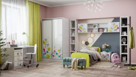 Детская комната Флер (Белый/корпус Выбеленное дерево) в Якутске - yakutsk.katalogmebeli.com | фото