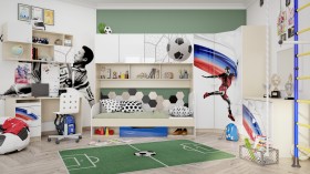 Детская комната Футбол ЧМ (Белый/Синий/корпус Клен) в Якутске - yakutsk.katalogmebeli.com | фото 7