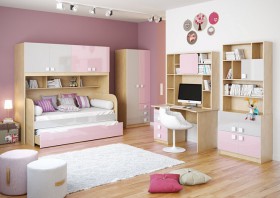 Детская комната Грэйси (Розовый/Серый/корпус Клен) в Якутске - yakutsk.katalogmebeli.com | фото 2