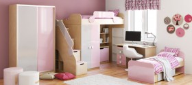 Детская комната Грэйси (Розовый/Серый/корпус Клен) в Якутске - yakutsk.katalogmebeli.com | фото 5