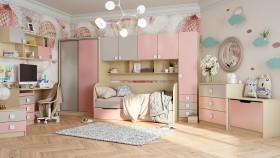 Детская комната Грэйси (Розовый/Серый/корпус Клен) в Якутске - yakutsk.katalogmebeli.com | фото 13