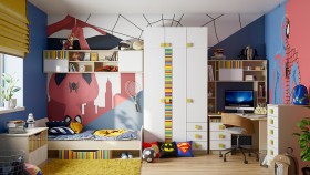 Детская комната Клаксон без машинок (Белый/корпус Клен) в Якутске - yakutsk.katalogmebeli.com | фото