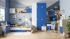Детская комната Скай (Синий/Белый/корпус Клен) в Якутске - yakutsk.katalogmebeli.com | фото 1