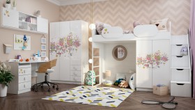 Детская комната Совушки (Белый/корпус Выбеленное дерево) в Якутске - yakutsk.katalogmebeli.com | фото