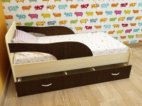 Кровать детская Максимка Млечный дуб/Венге в Якутске - yakutsk.katalogmebeli.com | фото