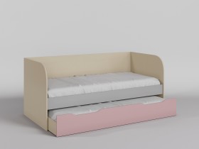 Диван-кровать Грэйси (Розовый/Серый/корпус Клен) в Якутске - yakutsk.katalogmebeli.com | фото
