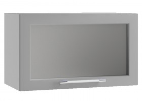 Гарда ПГС 600 шкаф верхний горизонтальный со стеклом (Белый Эмалит/корпус Серый) в Якутске - yakutsk.katalogmebeli.com | фото