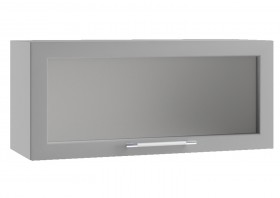 Гарда ПГС 800 шкаф верхний горизонтальный со стеклом (Белый Эмалит/корпус Серый) в Якутске - yakutsk.katalogmebeli.com | фото