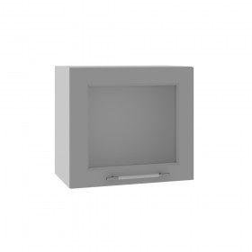Гарда ВПГС 500 шкаф верхний горизонтальный со стеклом высокий (Белый Эмалит/корпус Серый) в Якутске - yakutsk.katalogmebeli.com | фото