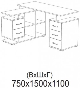 Компьютерный стол угловой СКМУ-3 белый в Якутске - yakutsk.katalogmebeli.com | фото 2