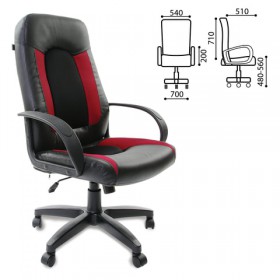 Кресло офисное BRABIX Strike EX-525 (черно-красный) в Якутске - yakutsk.katalogmebeli.com | фото 1