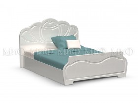 Кровать 1,4м Гармония (Белый/Белый глянец) в Якутске - yakutsk.katalogmebeli.com | фото