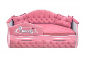 Кровать 160 серии Иллюзия 2 ящика 36 Розовый (мягкий бортик/подушки) в Якутске - yakutsk.katalogmebeli.com | фото