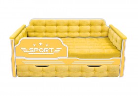 Кровать 170 серии Спорт 1 ящик 74 Жёлтый (мягкие боковые накладки) в Якутске - yakutsk.katalogmebeli.com | фото
