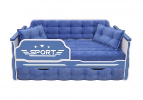 Кровать 170 серии Спорт 1 ящик 85 Синий (подушки) в Якутске - yakutsk.katalogmebeli.com | фото