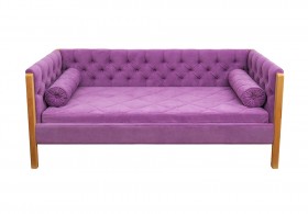 Кровать 180 серии Леди  32 Фиолетовый (подушка валик) в Якутске - yakutsk.katalogmebeli.com | фото