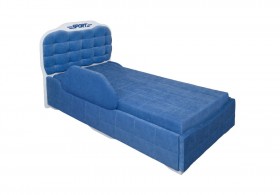 Кровать 190 Атлет Lux 29 Синий (мягкий бортик) в Якутске - yakutsk.katalogmebeli.com | фото