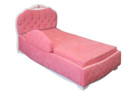 Кровать 190 Гармония Lux 36 Розовый (мягкий бортик) в Якутске - yakutsk.katalogmebeli.com | фото