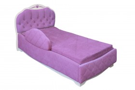 Кровать 190 Гармония Lux 67 Светло-фиолетовый (мягкий бортик) в Якутске - yakutsk.katalogmebeli.com | фото