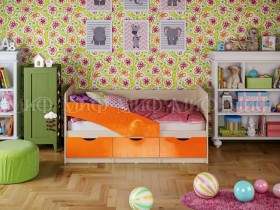 Кровать Бабочки 1,6м (Оранжевый металлик) в Якутске - yakutsk.katalogmebeli.com | фото 1