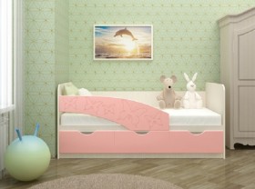 Кровать Бабочки 1,6м (Розовый металлик) в Якутске - yakutsk.katalogmebeli.com | фото 1