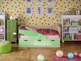 Кровать Бабочки 1,6м (Салатовый металлик) в Якутске - yakutsk.katalogmebeli.com | фото