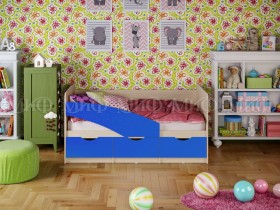 Кровать Бабочки 1,6м (Синий матовый) в Якутске - yakutsk.katalogmebeli.com | фото