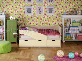 Кровать Бабочки 2,0м (Ваниль матовый) в Якутске - yakutsk.katalogmebeli.com | фото 1