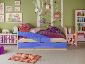 Кровать детская 1,6м Дельфин (Синий металлик) в Якутске - yakutsk.katalogmebeli.com | фото