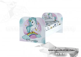 Кровать детская КР-08 Тойс (белый/белый,фотопечать Little Pony) в Якутске - yakutsk.katalogmebeli.com | фото