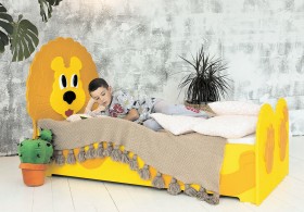 Кровать детская Лева 1.6 Желтый/Оранжевый в Якутске - yakutsk.katalogmebeli.com | фото