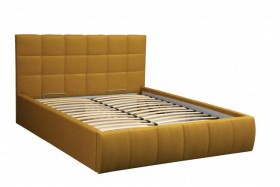Кровать "Диана" ш. 1400 (Н=1010мм) (жаккард горчица) в Якутске - yakutsk.katalogmebeli.com | фото