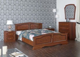 Кровать Елена из массива сосны 1200*2000 Орех в Якутске - yakutsk.katalogmebeli.com | фото