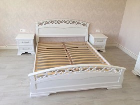 Кровать Грация-1 из массива сосны 1600*2000 Белый античный в Якутске - yakutsk.katalogmebeli.com | фото 9