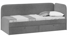 Кровать «Молли» с мягкой обивкой (900) тип 1 (Микровелюр Scandi Graphite 22) в Якутске - yakutsk.katalogmebeli.com | фото