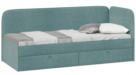 Кровать «Молли» с мягкой обивкой (900) тип 1 (Микровелюр Scandi Indigo 11) в Якутске - yakutsk.katalogmebeli.com | фото