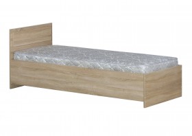 Кровать одинарная 800-2 без матраса (прямые спинки) Дуб Сонома в Якутске - yakutsk.katalogmebeli.com | фото