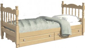 Кровать одинарная Аленка из массива сосны 800*1890 Сосна в Якутске - yakutsk.katalogmebeli.com | фото 1