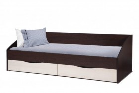 Кровать одинарная "Фея - 3" (симметричная) New (венге / вудлайн кремовый / ДВПО: белый) в Якутске - yakutsk.katalogmebeli.com | фото