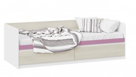 Кровать «Сканди» с 2 ящиками Дуб Гарден/Белый/Лиловый в Якутске - yakutsk.katalogmebeli.com | фото