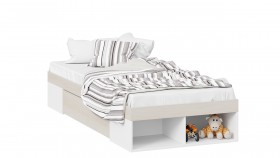 Кровать «Сканди» с ящиком Дуб Гарден/Белый в Якутске - yakutsk.katalogmebeli.com | фото