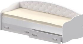 Кровать Софа-7 с мягкой спинкой (800х1900) Белый в Якутске - yakutsk.katalogmebeli.com | фото