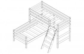 Кровать Соня вариант 8 угловая с наклонной лестницей Лаванда в Якутске - yakutsk.katalogmebeli.com | фото 3
