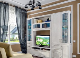 Модульная гостиная Флоренция (Дуб Сонома белый) в Якутске - yakutsk.katalogmebeli.com | фото