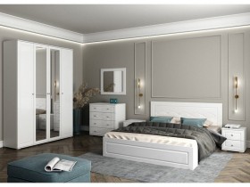 Модульная спальня Барселона (Белый/Белый глянец) в Якутске - yakutsk.katalogmebeli.com | фото 1