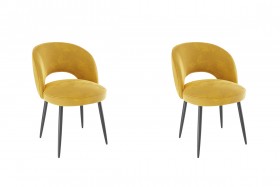 Набор стульев Моли 2 шт (жёлтый велюр/черный) в Якутске - yakutsk.katalogmebeli.com | фото