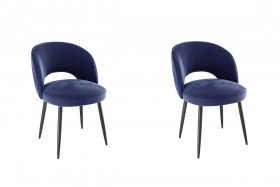 Набор стульев Моли 2 шт (синий велюр/черный) в Якутске - yakutsk.katalogmebeli.com | фото