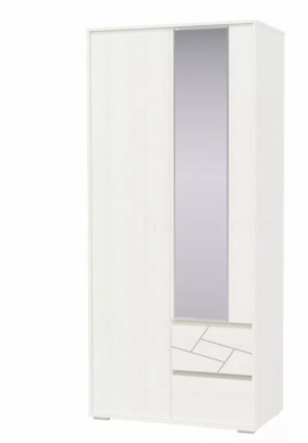 Шкаф 2-х дверный с ящиками Аделина 1000 Рамух белый в Якутске - yakutsk.katalogmebeli.com | фото